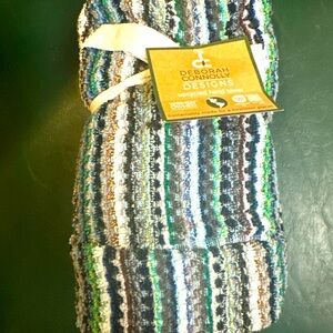 Deborah Connolly Designs Cotton Striped/Textured  Hand Towels set/2